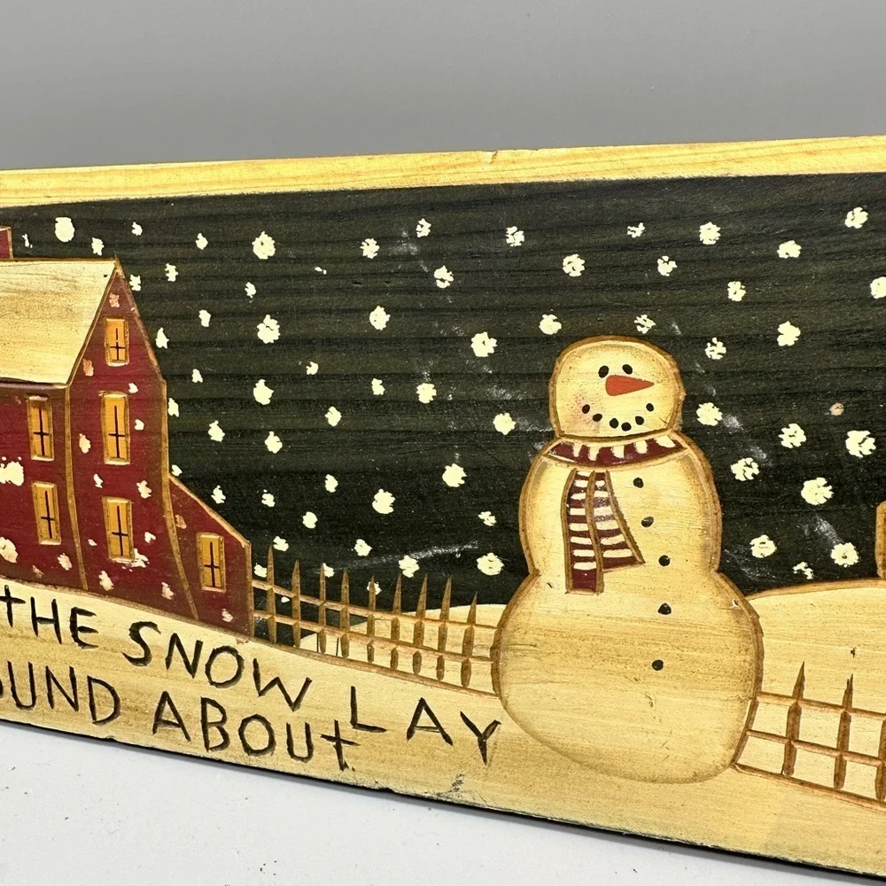 Simplier Times wooden carved winter decor